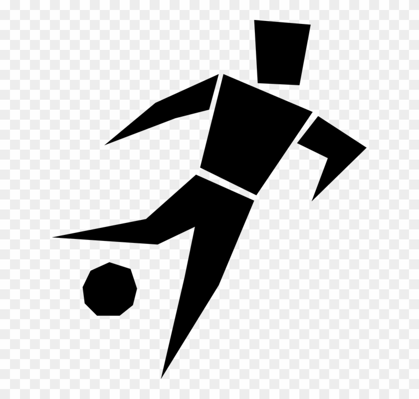 Soccer Player Clip Art - Soccer Player Clipart Black And White - Png Download