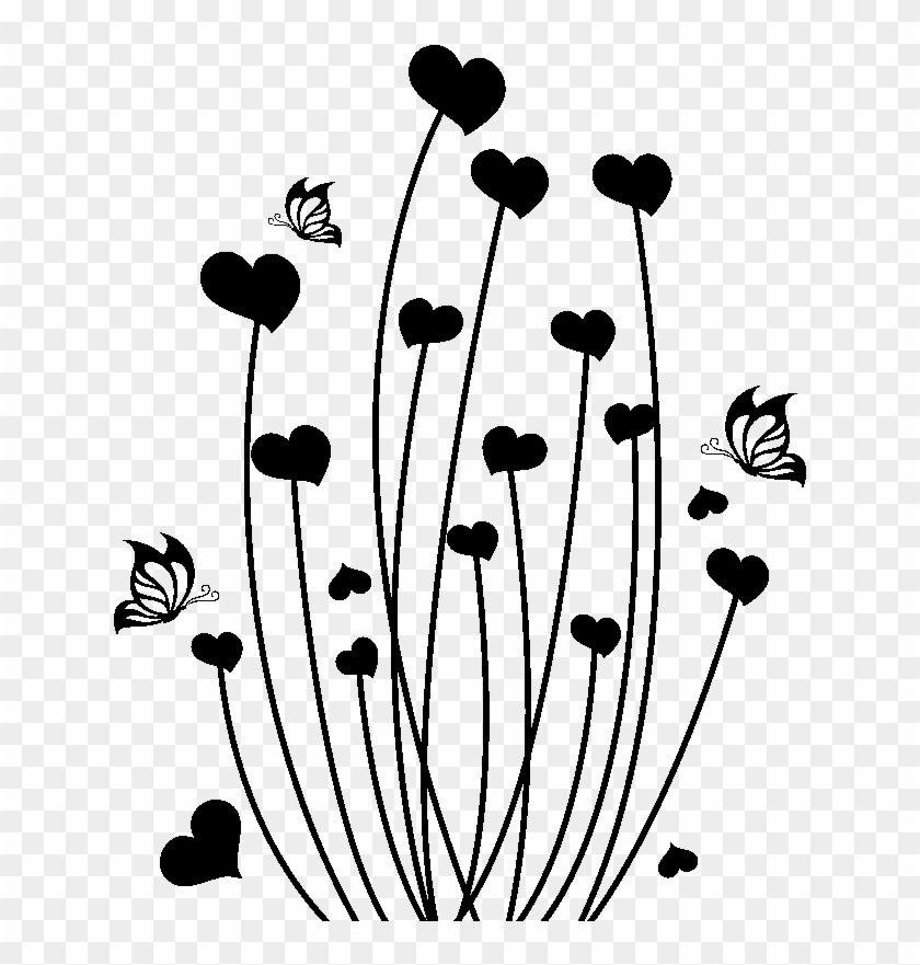 Sticker Fleurs De Coeurs Et Joyeux Papillons Ambiance - Pain Love Quotes Clipart #5172985