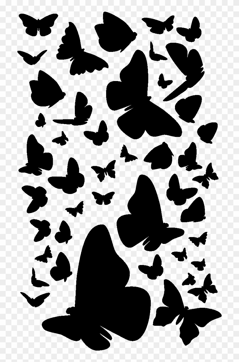 Sticker Nuee De Papillons 15 Cristaux Swarovski Ambiance - Nuee De Papillon Clipart #5173014