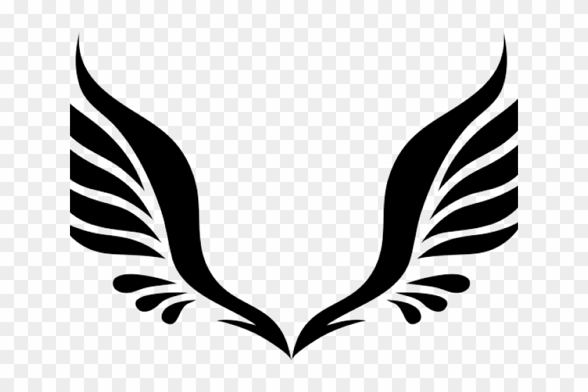 Tribal Clipart Hawk - Angel Wings Clipart Black And White - Png Download