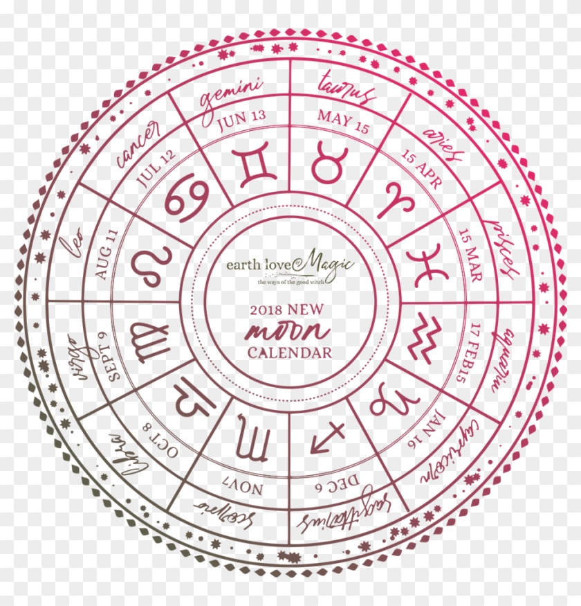 2018 New Moon Calendar - Circle Clipart