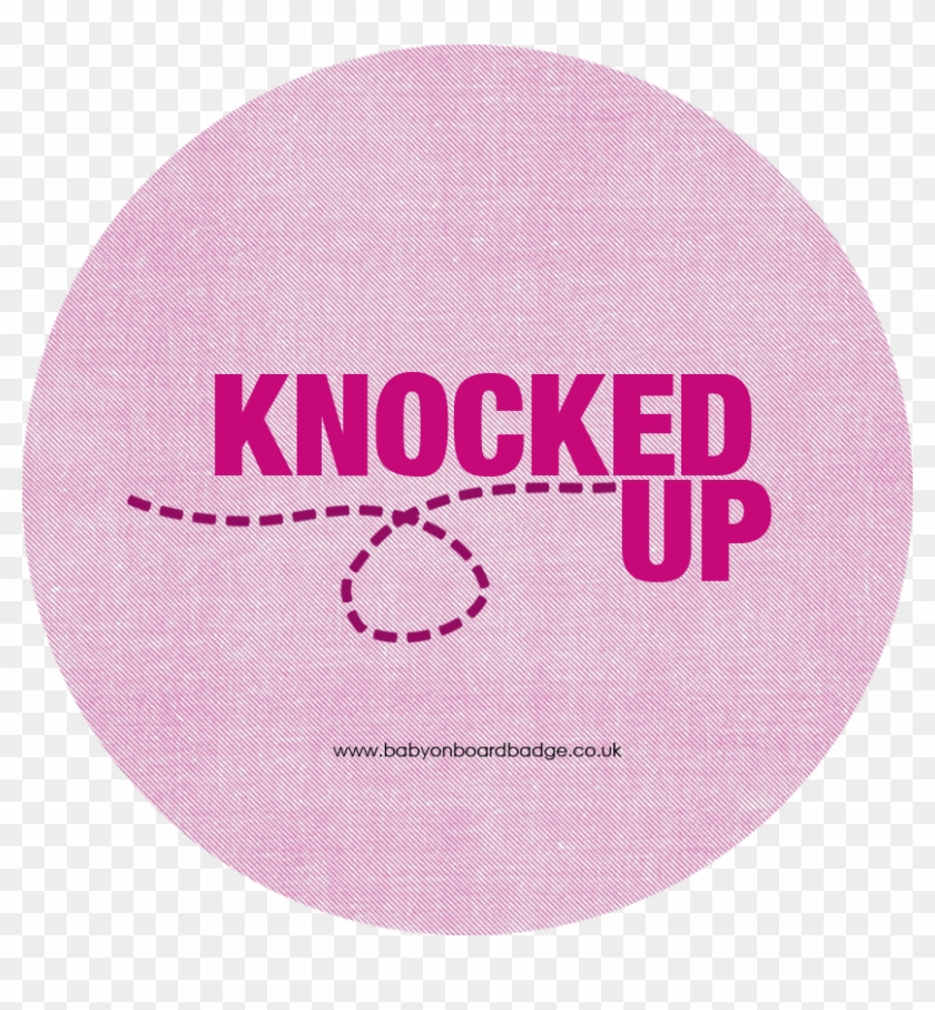 Knocked Up Badge Pink Polka Dots - Circle Clipart