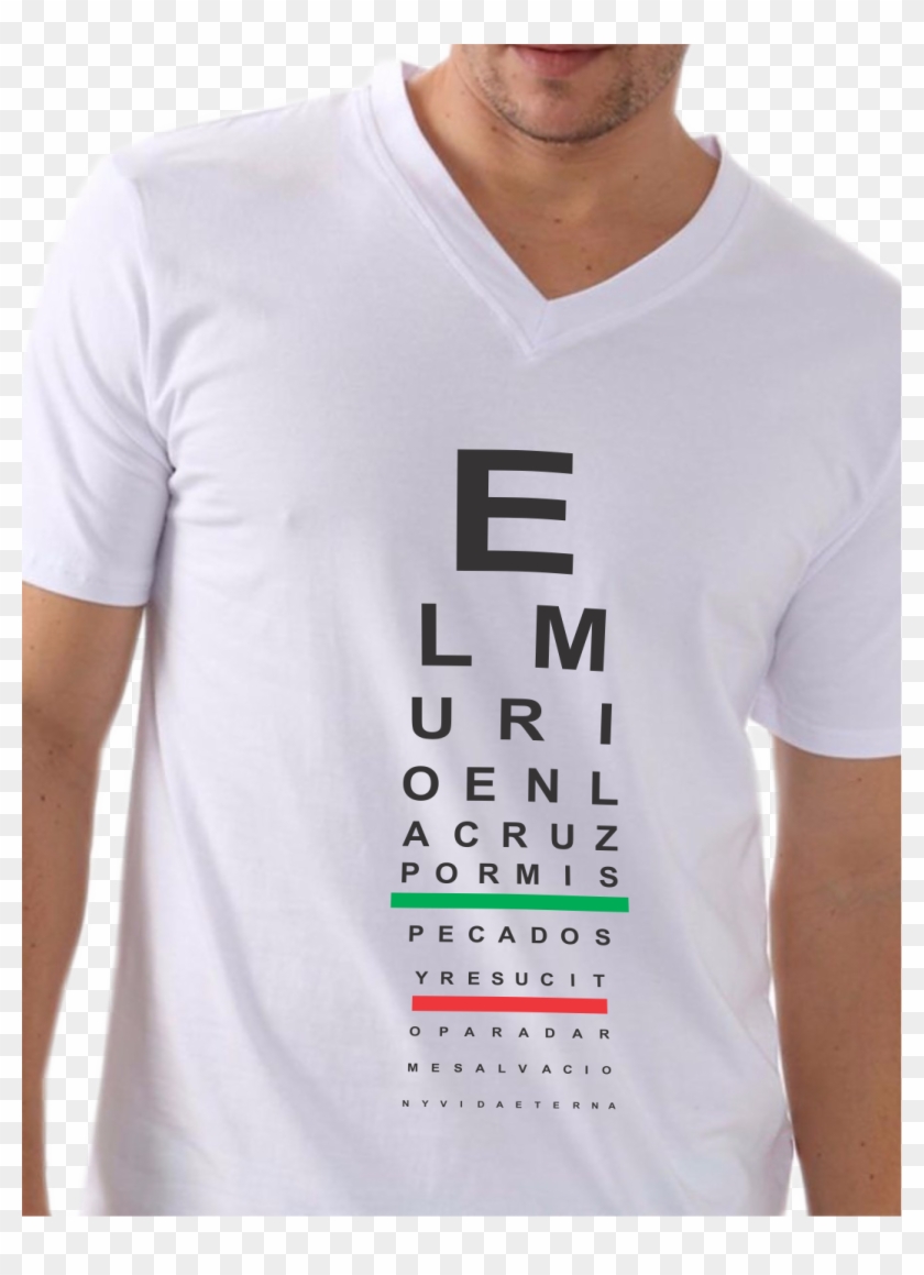 Camiseta Blanca En Polialgodón Cuello En V Para Hombre - Camisetas Polialgodon Clipart