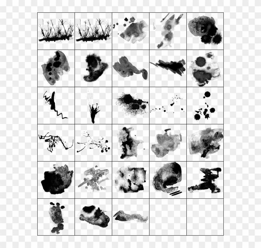 Ink And Watercolor Brushes Free Psd - Ink Brush Photoshop Clipart #5174435