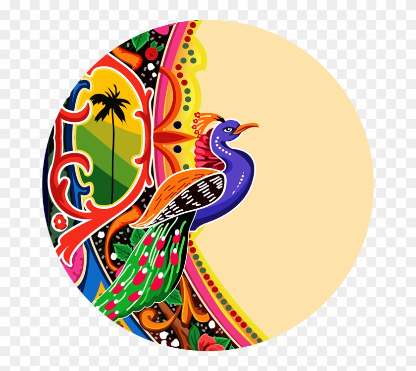 Art Wedding Card - Pakistani Truck Art Vector Clipart