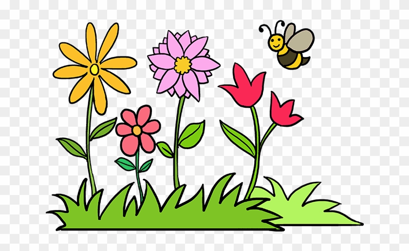 Point Drawing Garden - Draw A Flower Garden Clipart