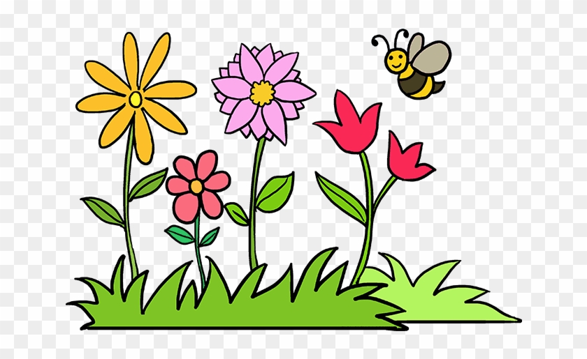Point Drawing Garden - Draw A Flower Garden Clipart #5175138