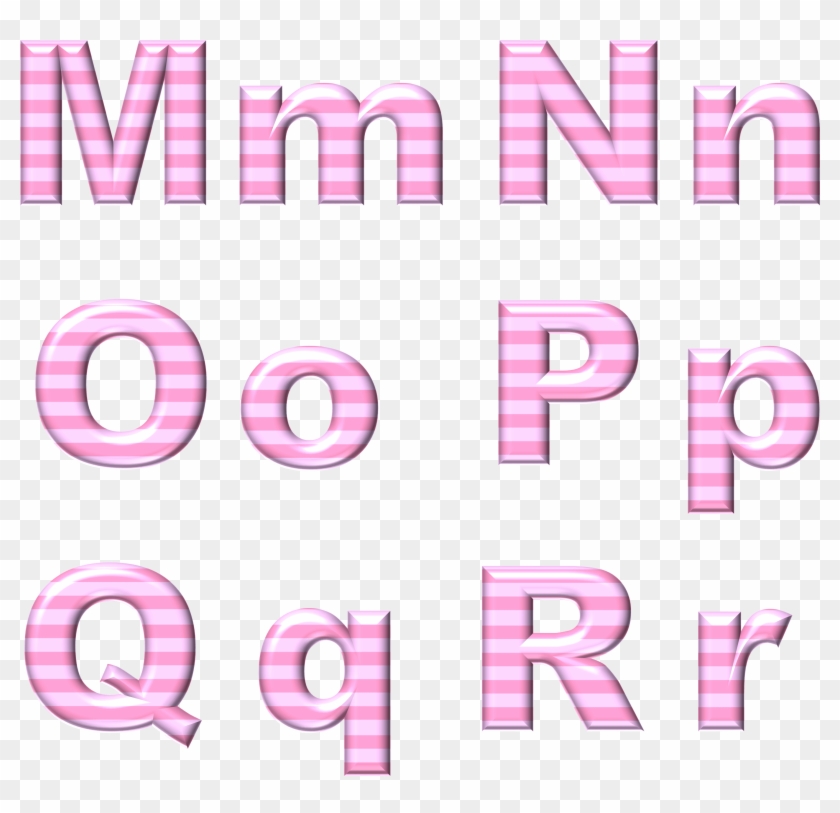 Pink 3d Letters M, N, O, P, Q, R - Pink Alphabet Letters Clipart
