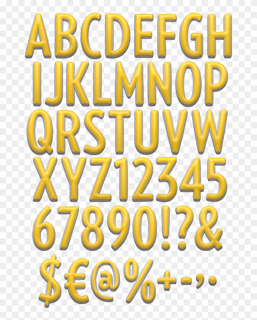 #yellow , #puffedletters , #3d , #letters , #alphabet - Poster Clipart