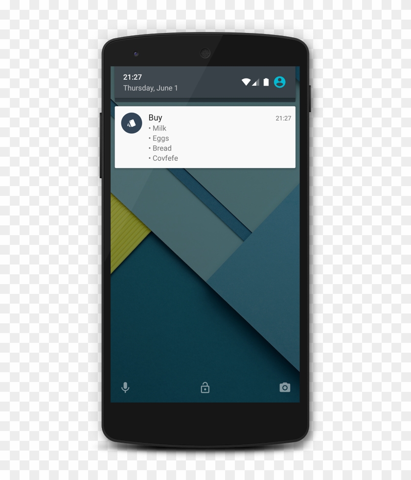 Notes In Status Bar For Android - Smartphone Clipart