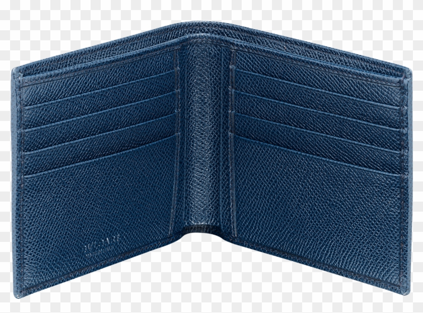 Wallet Hipster For Men In Denim Sapphire Grain Calf - Denim Wallet For Men Clipart