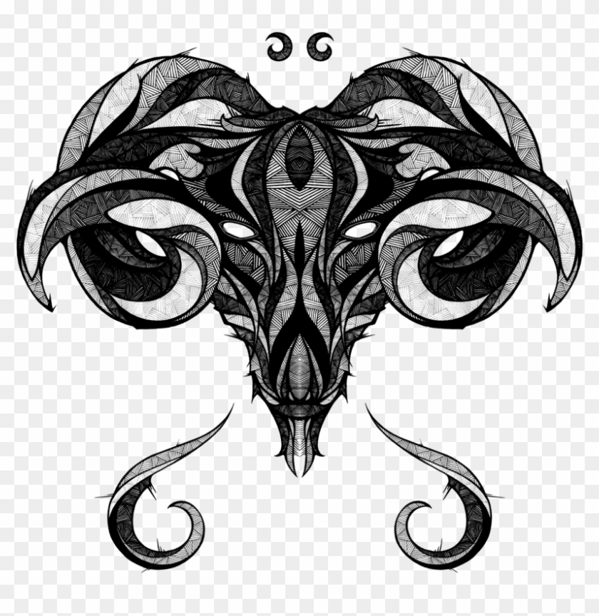 Tribal Drawing Aries - Andreas Preis Zodiac Clipart