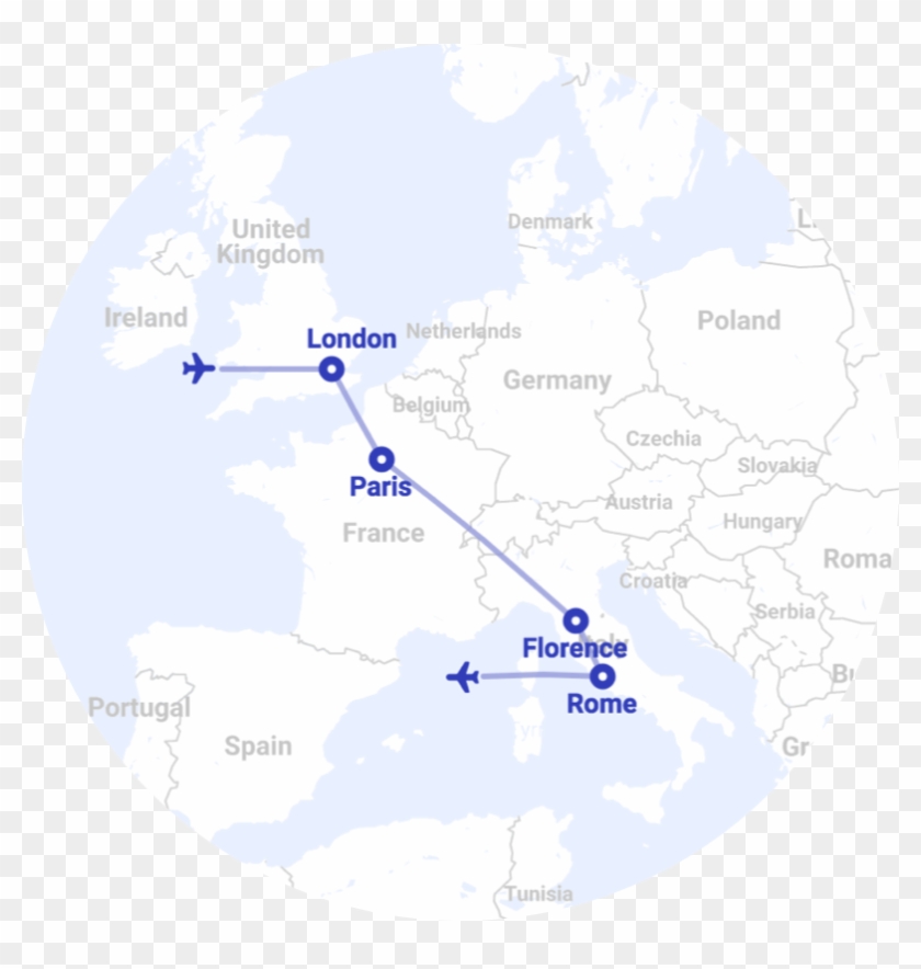 Train From Paris To Rome - Circle Clipart