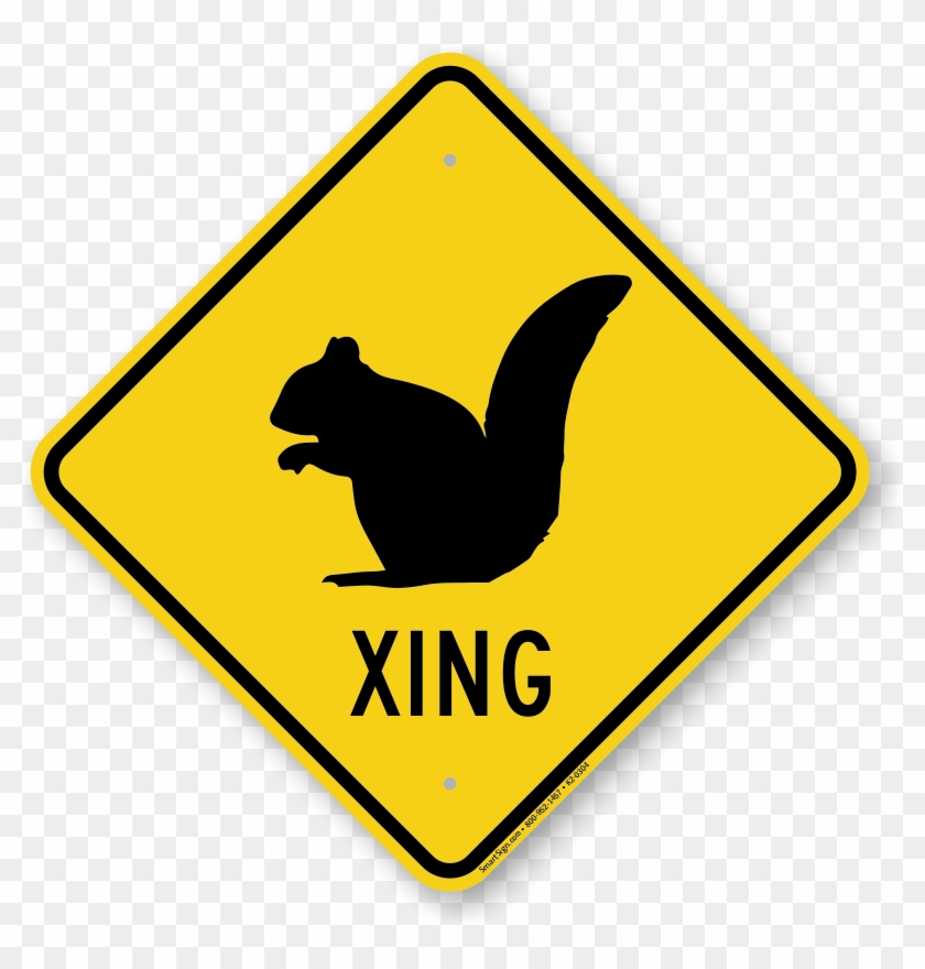 Squirrel Xing Road Sign - Dog Crossing Sign Clipart
