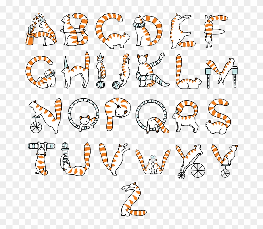 Buy Circus Cats Font And Watch Great Animal Typography - Cat Font Letter Clipart #5180281