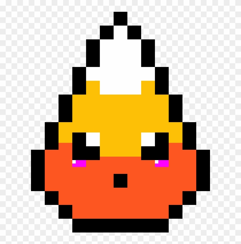 Kawaii Candy Corn - Candy Corn Pixel Art Clipart