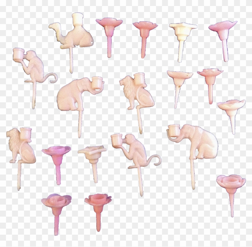 M#century 19 Birthday Pink Plastic Cake Toppers Circus Clipart