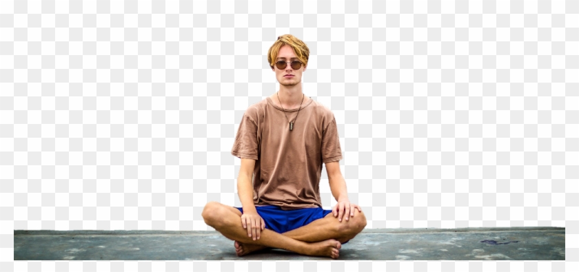 #guy #meditation #shirt #glasses #sitting #picsart - Sitting Clipart