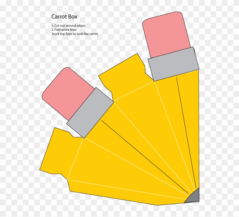Caja En Forma De Lápiz - Paper Pencil Case Template Clipart
