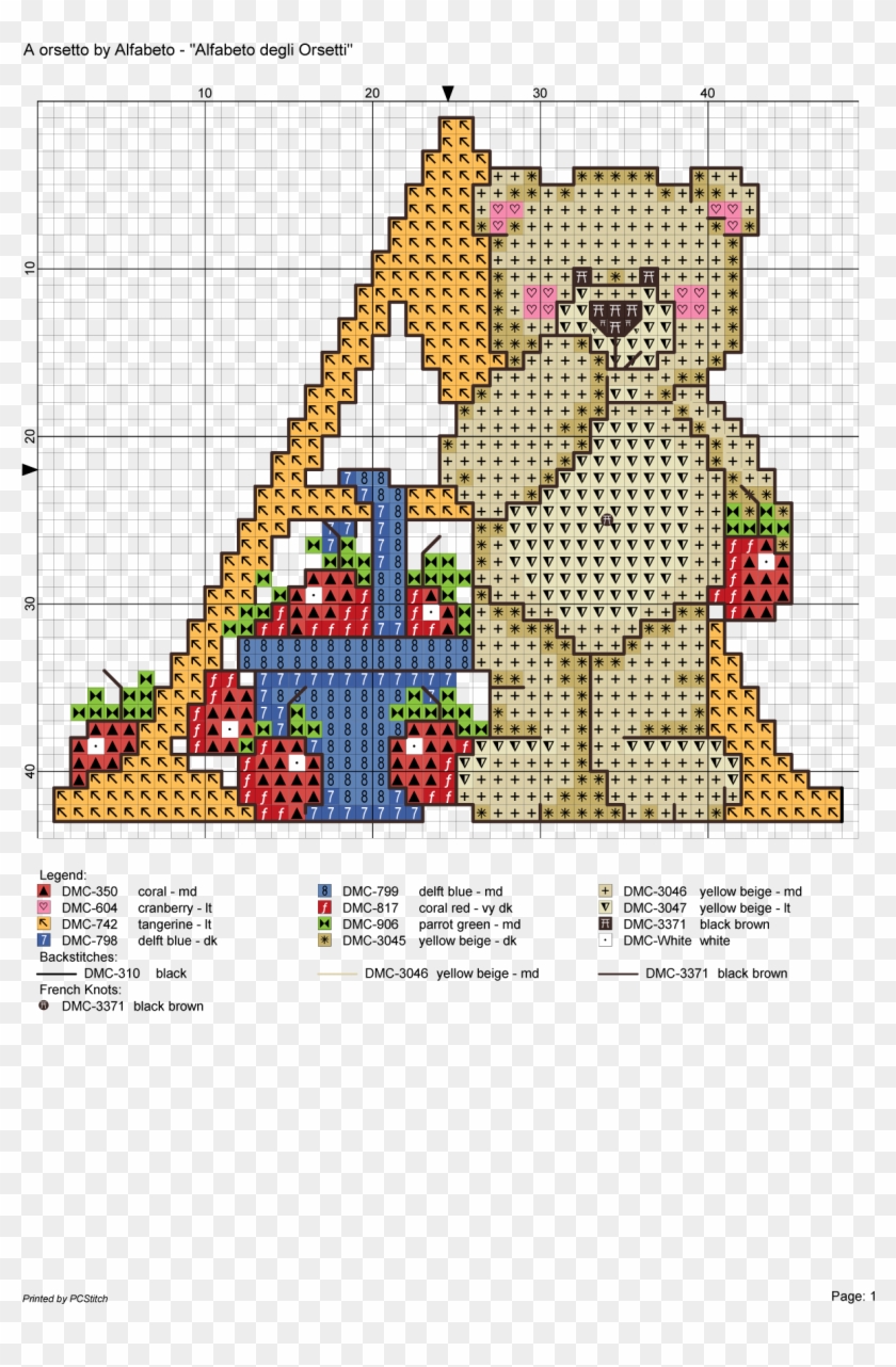 Alfabeto Degli Orsetti - Cross-stitch Clipart #5183343