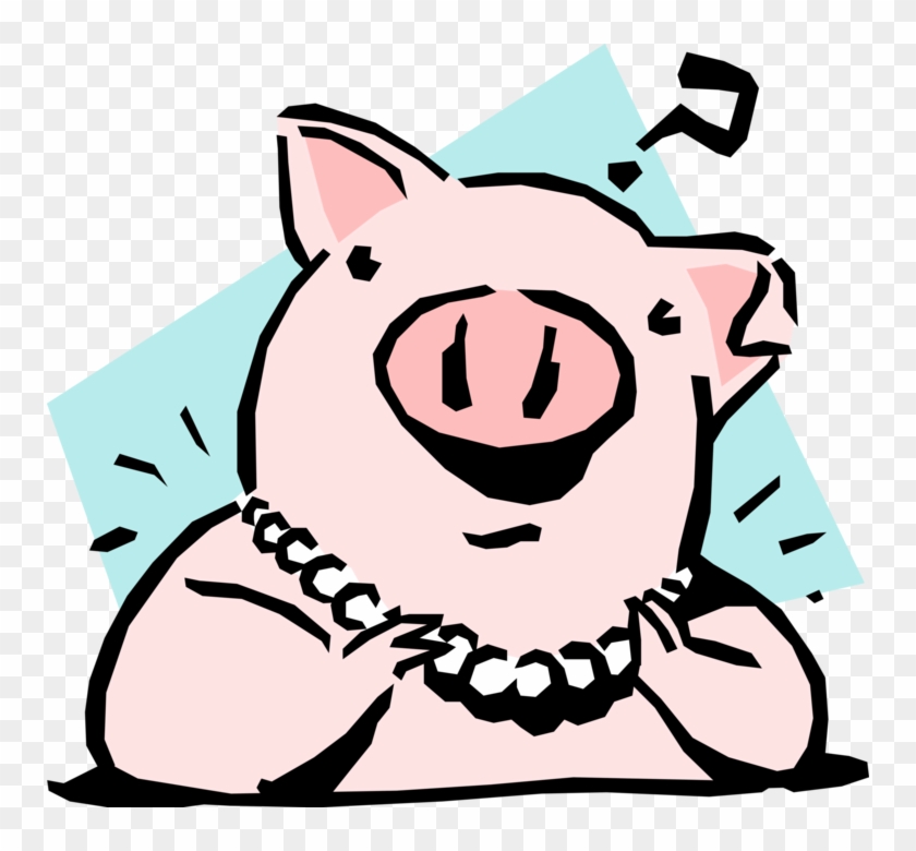 Vector Illustration Of Pig With Miss Piggy Questioned - High School Fundraiser Ideas Clipart
