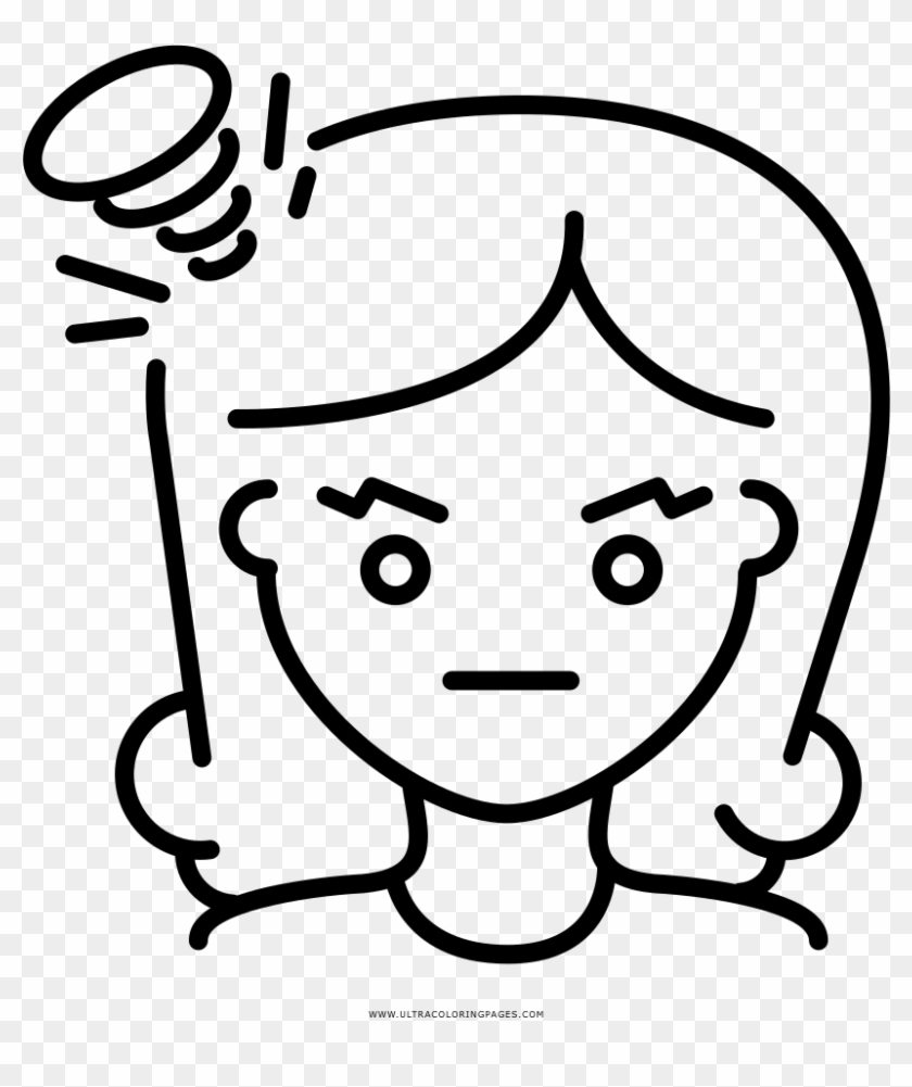 Girl Angry Coloring Page - Desenho Menina Para Colorir Clipart