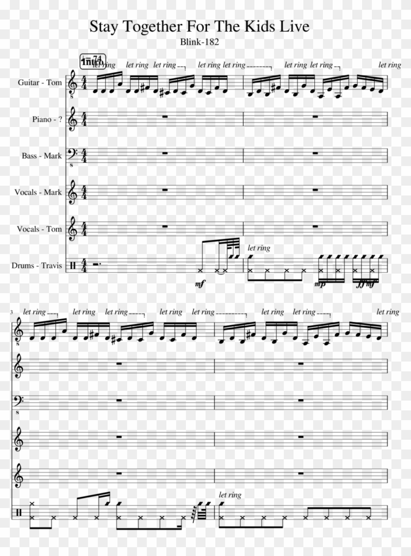 Stay Together For The Kids Live Slide, Image - Forever Autumn Music Sheet Clipart