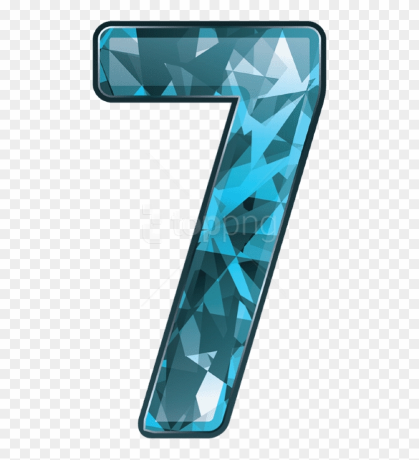 Free Png Download Blue Crystal Number Seven Clipart - Number Seven Clipart Transparent Png