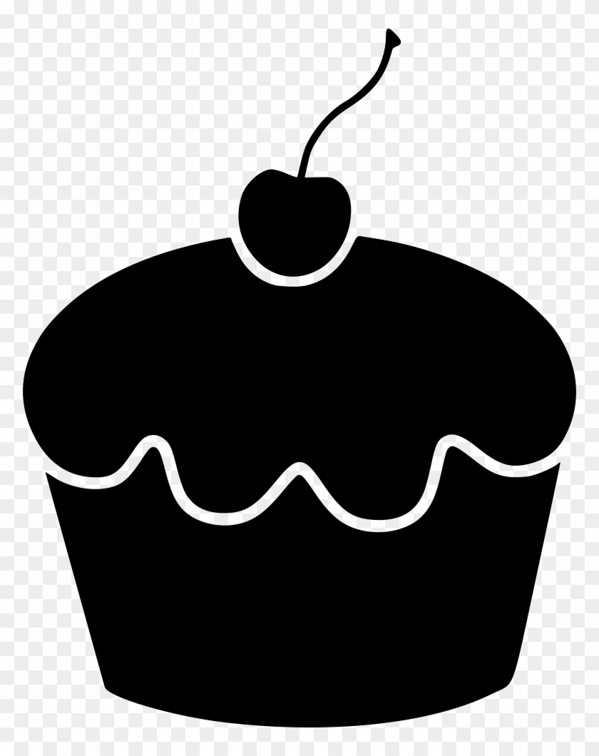 Cake Silhouette Png - Svg Cupcake With Candle Clipart