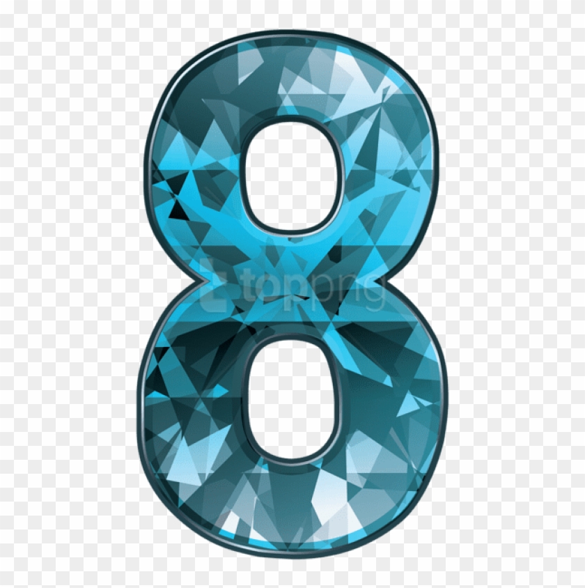 Free Png Download Blue Crystal Number Eight Clipart - Blue Clipart Number 8 Transparent Png #5184976