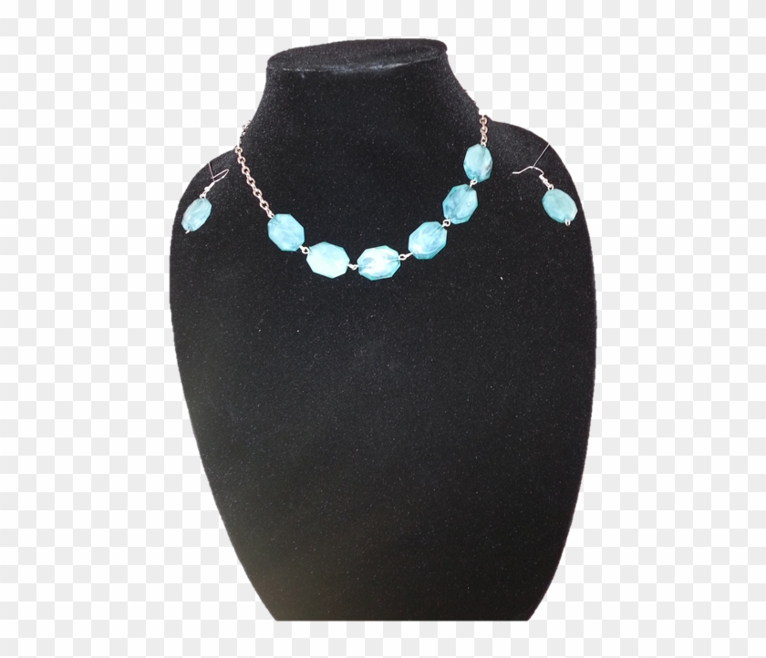 Light Blue Crystal Necklace And Earrings Set - Necklace Clipart #5185303