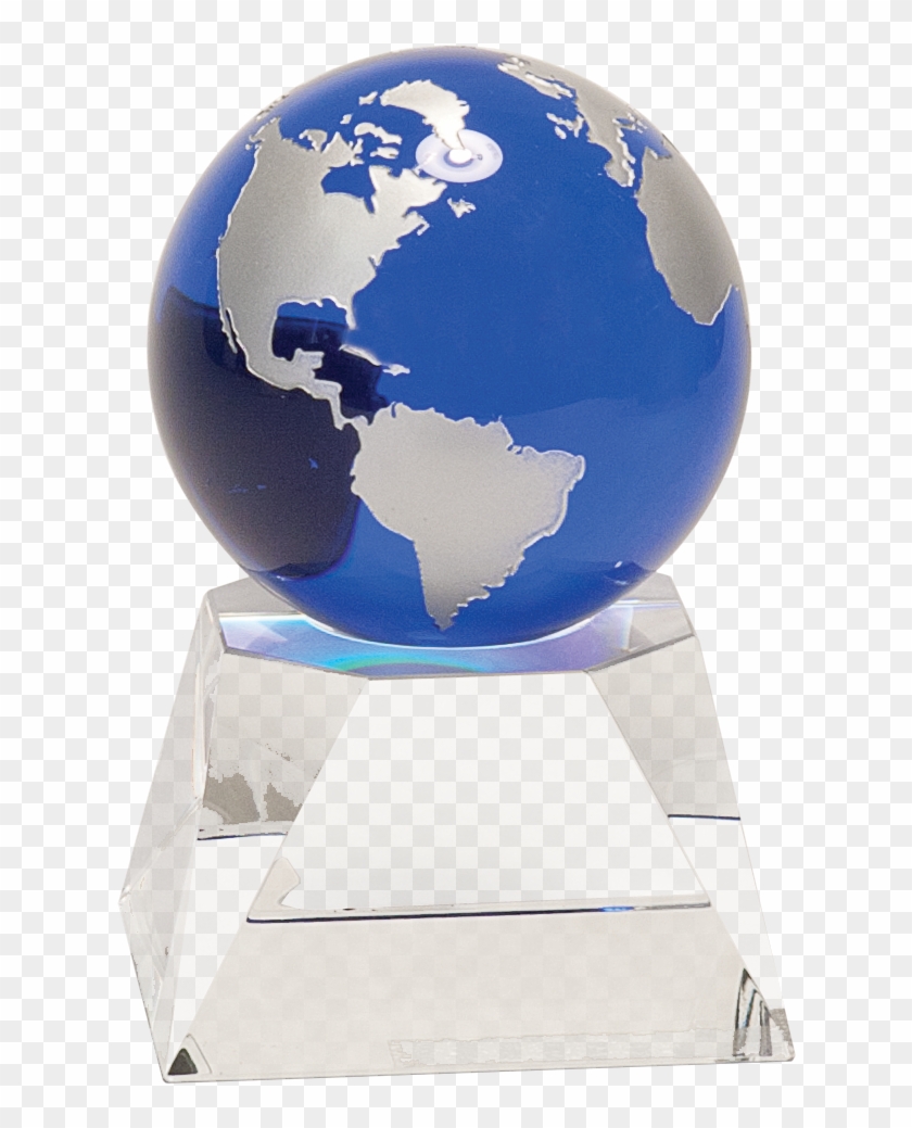 5″ Blue Crystal Globe On A Clear Crystal Base - Globe Clipart #5185812