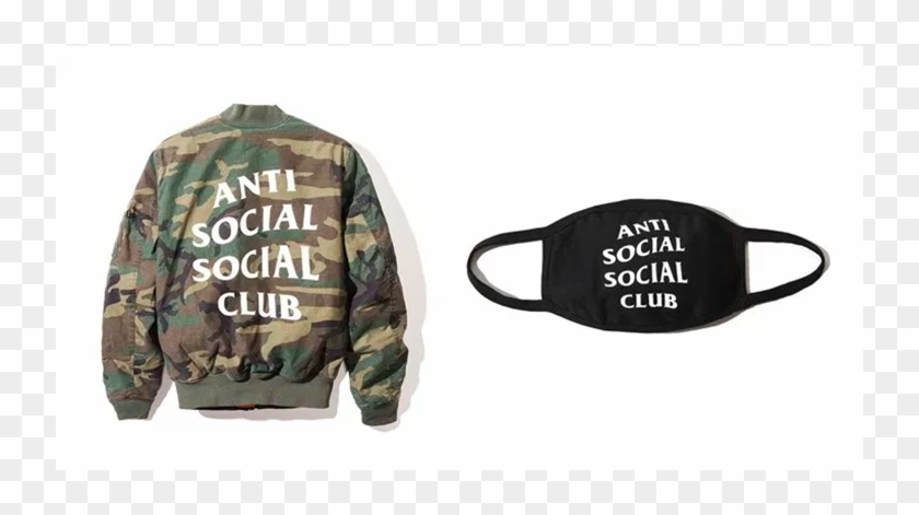 设计上依旧简单粗暴，anti Social Social Club - Anti Social Social Club Face Mask Clipart #5186604