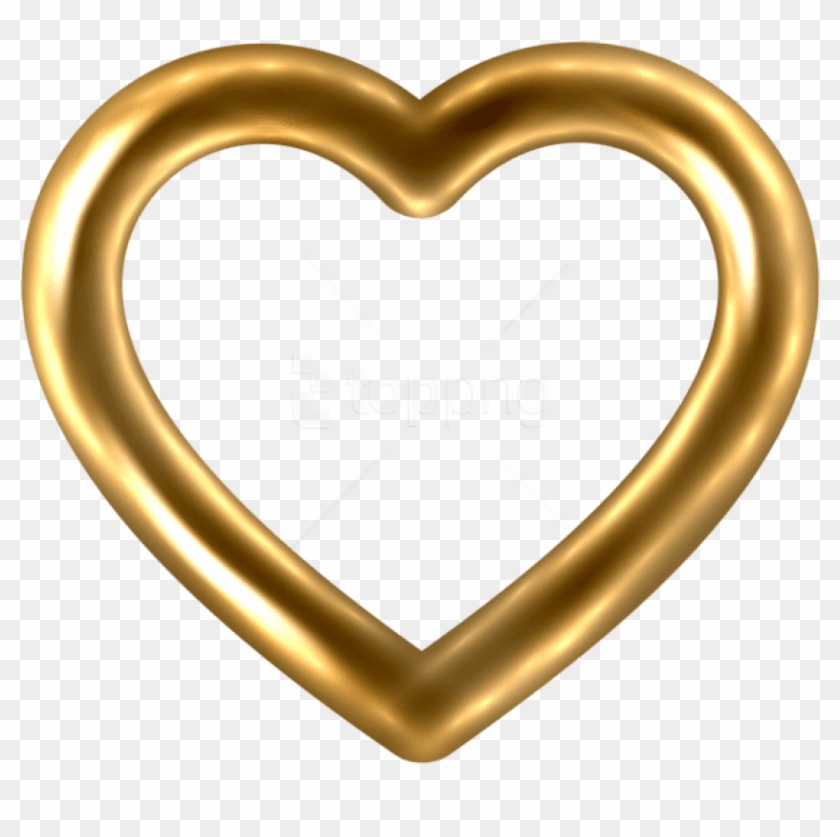 Free Png Transparent Gold Heart Png - Transparent Background Golden Heart Png Clipart #5186766