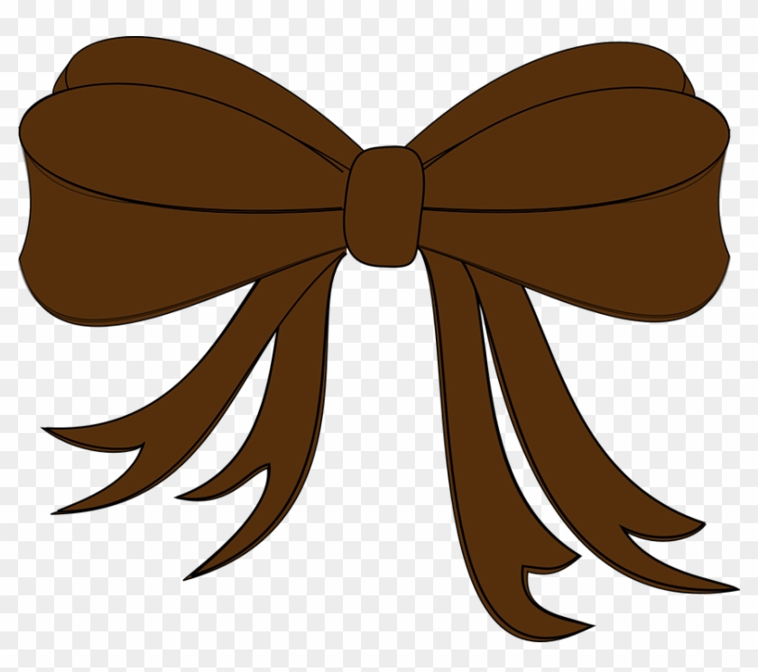 Ribbon Brown Bow - Girls Bow Clip Art - Png Download #5187708