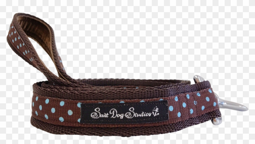 Classic Aqua On Brown Polka Dot Ribbon Dog Lead - Storage Basket Clipart #5188445