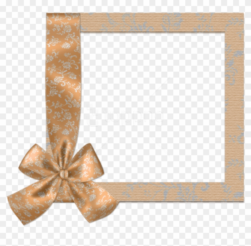 Cute Orange Png Frame With Bow Background Best Stock - Frame Pink Png Clipart #5188563