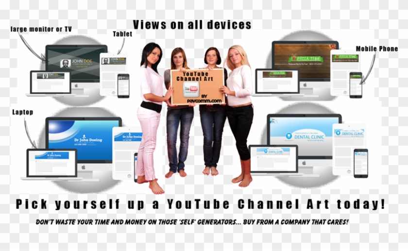 Youtube Channel Art Views On All Devices - Online Advertising Clipart