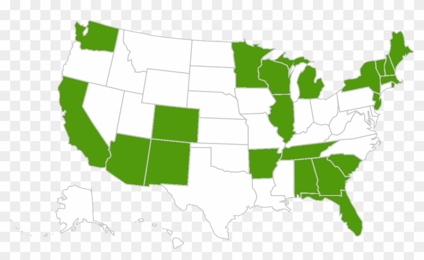 Alabama, Arizona, Arkansas, California, Colorado, Florida, - Map Of The United States Clipart