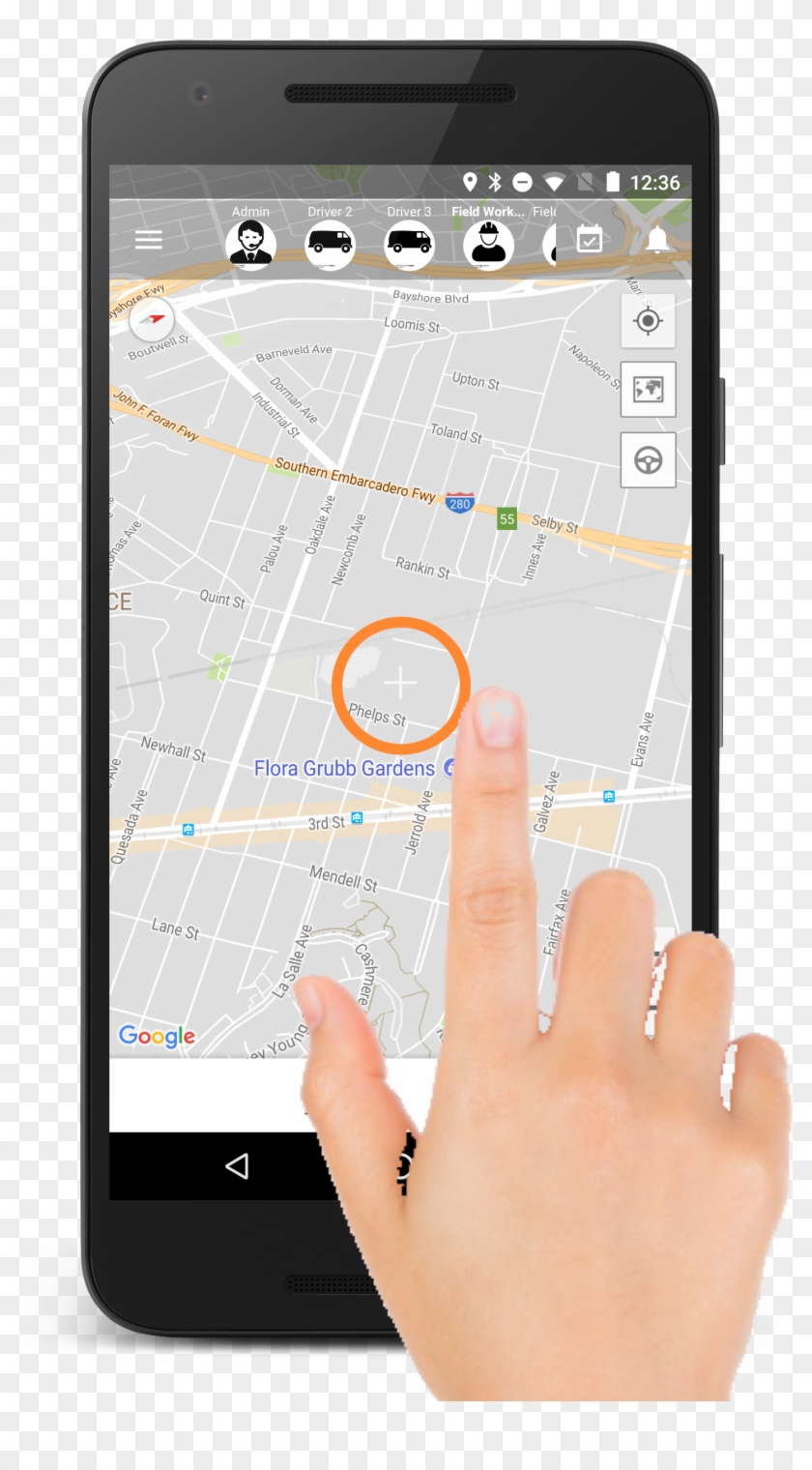 Tap With Your Finger For 4 Seconds Until A Place Label - Hand Clipart #5189430