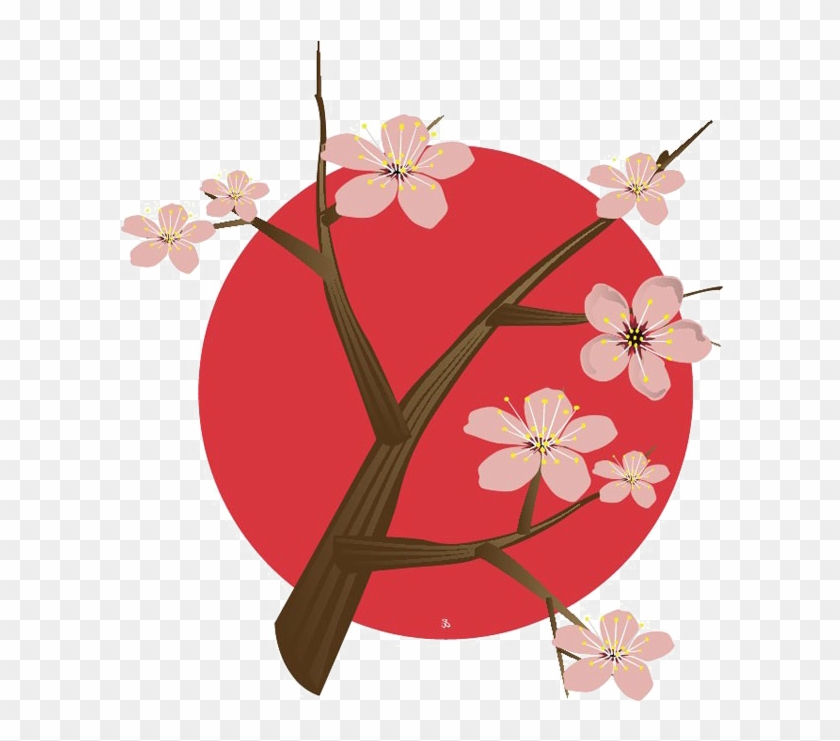 Japanese Flowering Cherry Png Free Download - Japan Cherry Blossom Logo Clipart