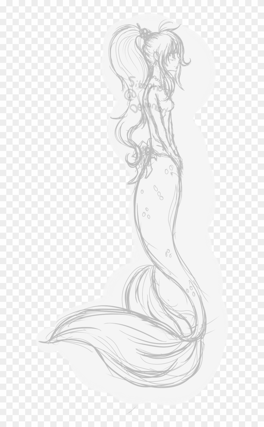 Left Me Sketch Practice By Sitrophe On - Anime Mermaid Girl Drawing Clipart #5190616