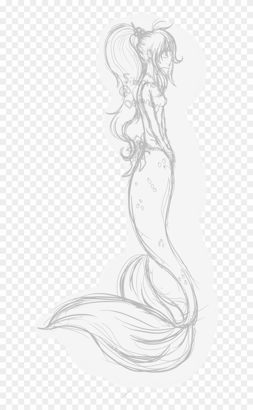 Left Me Sketch Practice By Sitrophe On - Anime Mermaid Girl Drawing Clipart