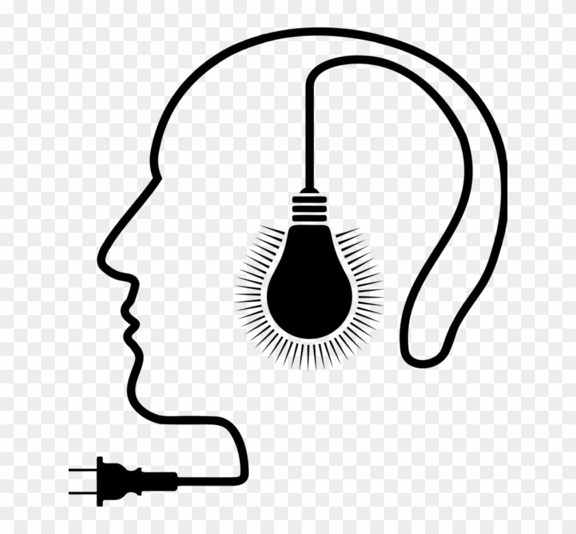 Shows A Line Drawing That Outlines A Head, But The - Glühbirne Kopf Png Clipart
