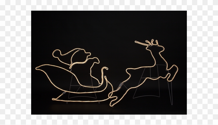 Silhouette Neoled - Verlichte Arreslee Met Rendieren Clipart