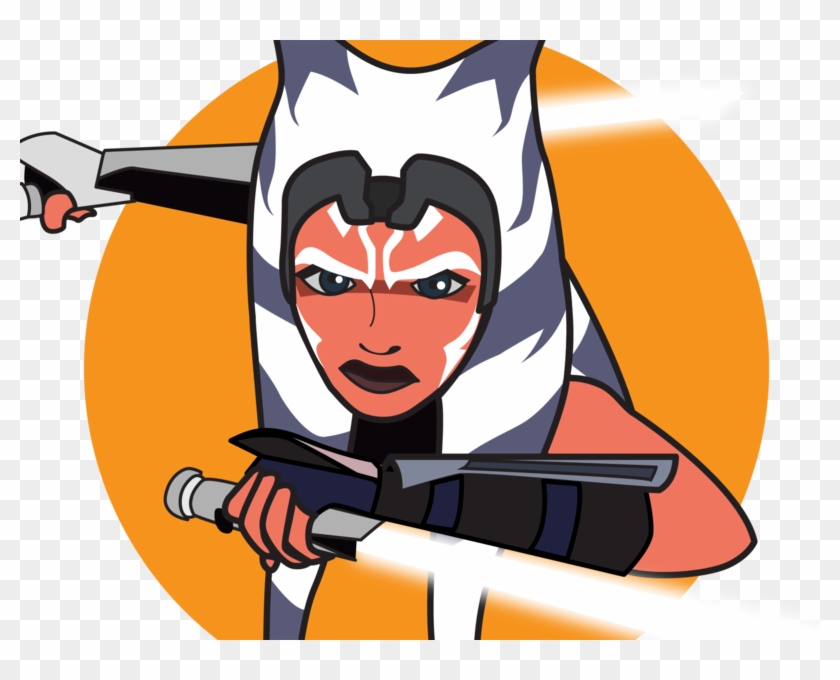 Ahsoka Lives Flat Design Flat Lightsabers Lightsaber - Lightsaber Clipart #5191066