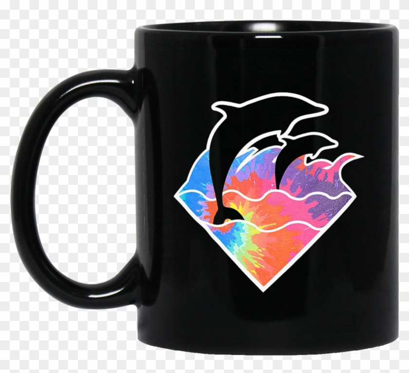 Pink Dolphin Mug - Pink Dolphin Waves Clipart