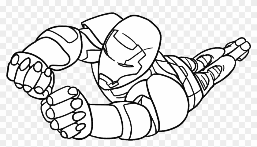 Homem De Ferro Para Colorir E Imprimir - Iron Man Flying Coloring Pages Clipart