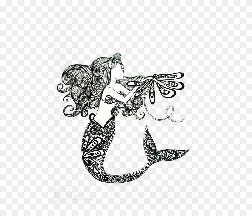 Art Mermaids Pinterest - Henna Mermaid Tattoo Clipart #5191334