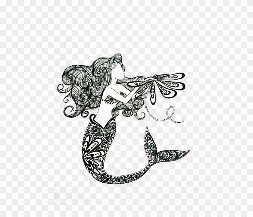Art Mermaids Pinterest - Henna Mermaid Tattoo Clipart